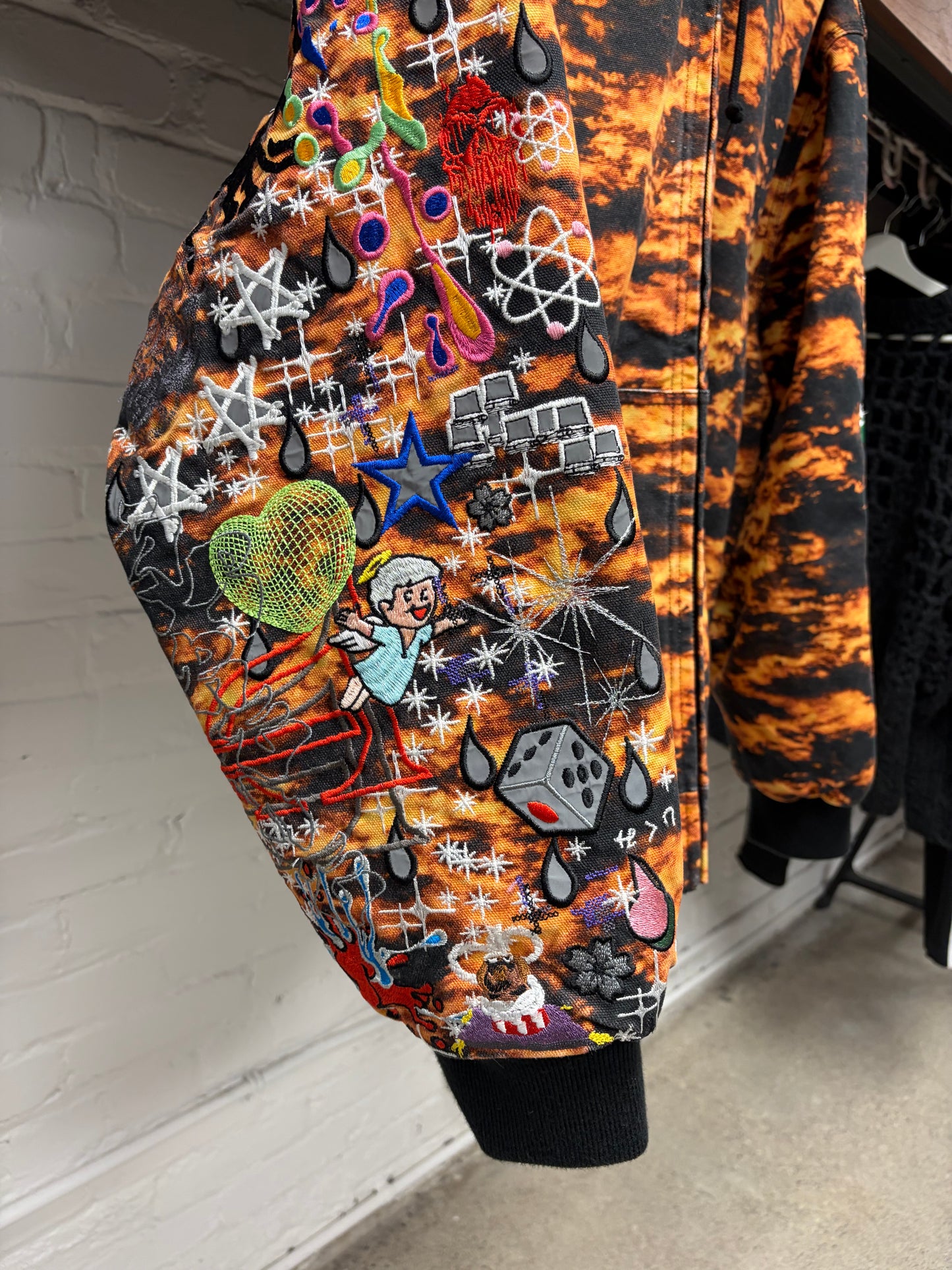 AW2025 Supreme AOI Embroidered Patch Heavyweight Hooded Work Jacket