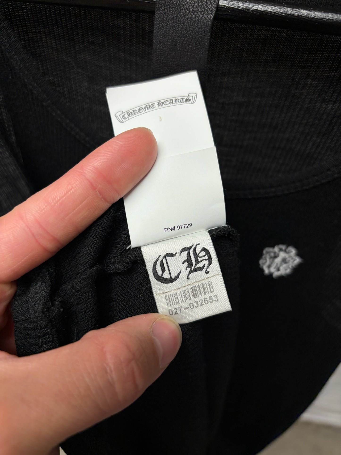 Chrome Hearts ‘Black Label’ Dagger Crest Embroidered Tank Top