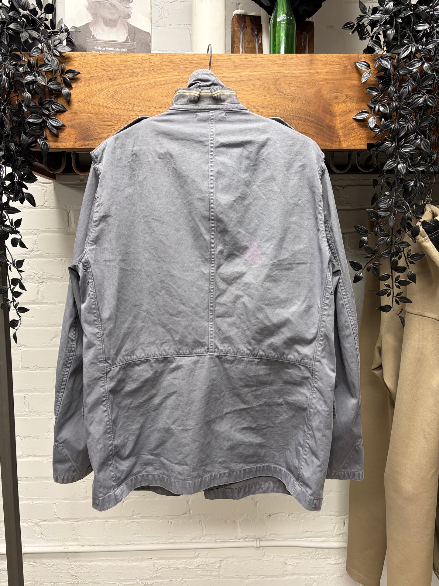 Stone Island ‘David TC’ Grey Cotton Badge Logo Field Jacket