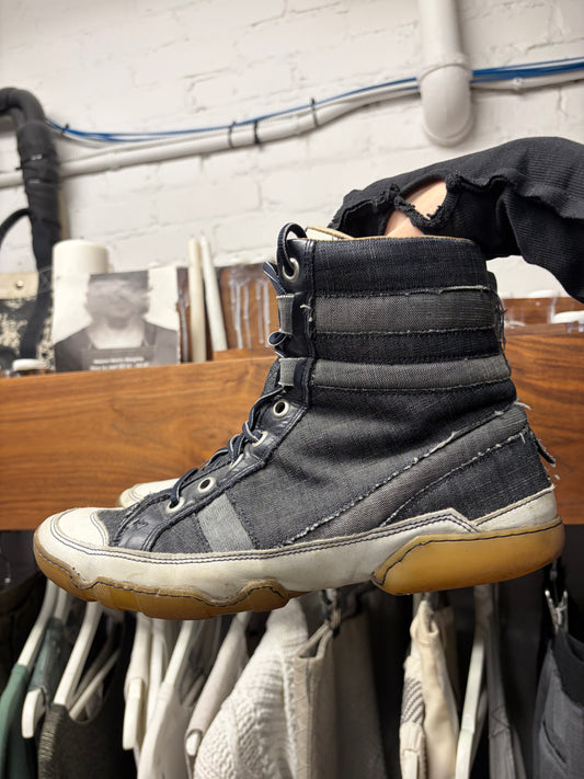 2000s Marithe Francois Girbaud Raw Denim High Top Sneakers