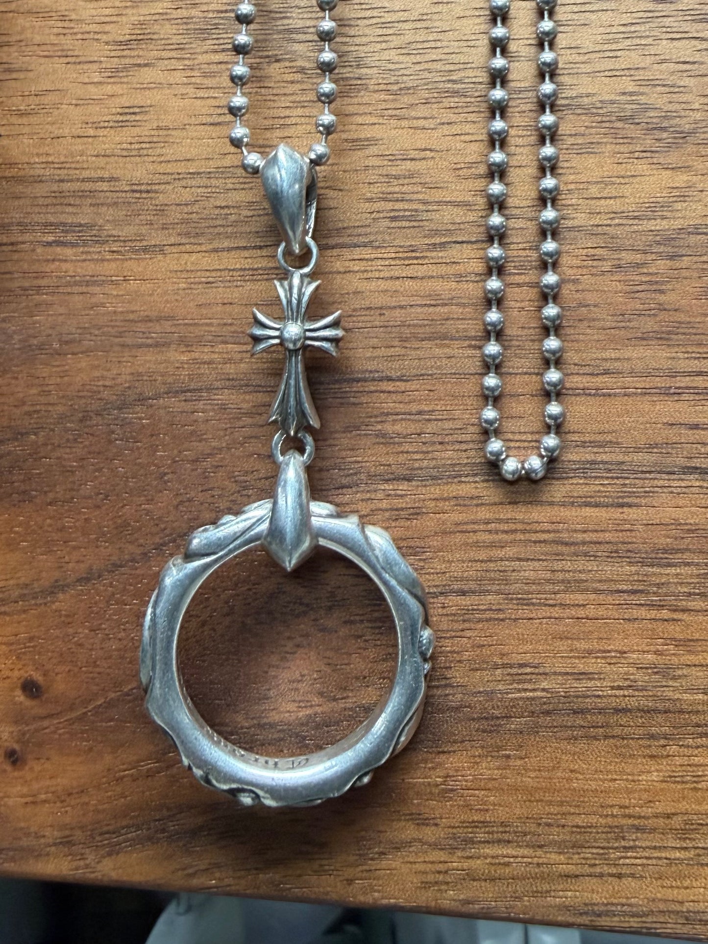 Chrome Hearts ‘Eyewear Loop’ NFTL Cross 925 Silver Pendant + Ball Chain