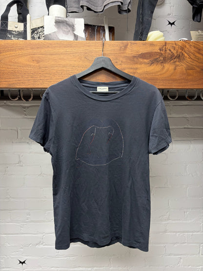 2016 Saint Laurent by Hedi Slimane ‘Blood Luster’ Black Fangs Graphic T-Shirt
