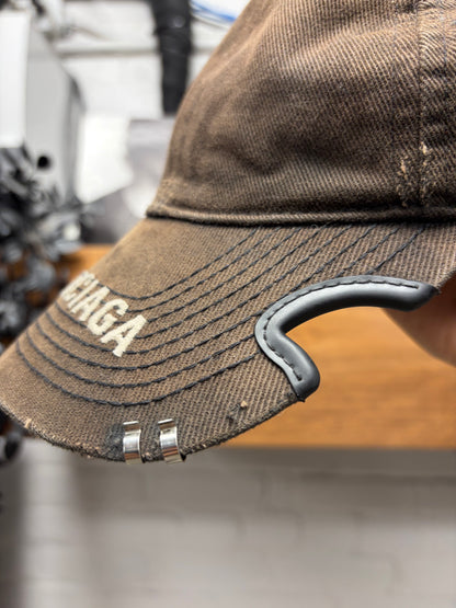 Balenciaga Sun-Faded Brown ‘Mudshow’ Pierced Cap