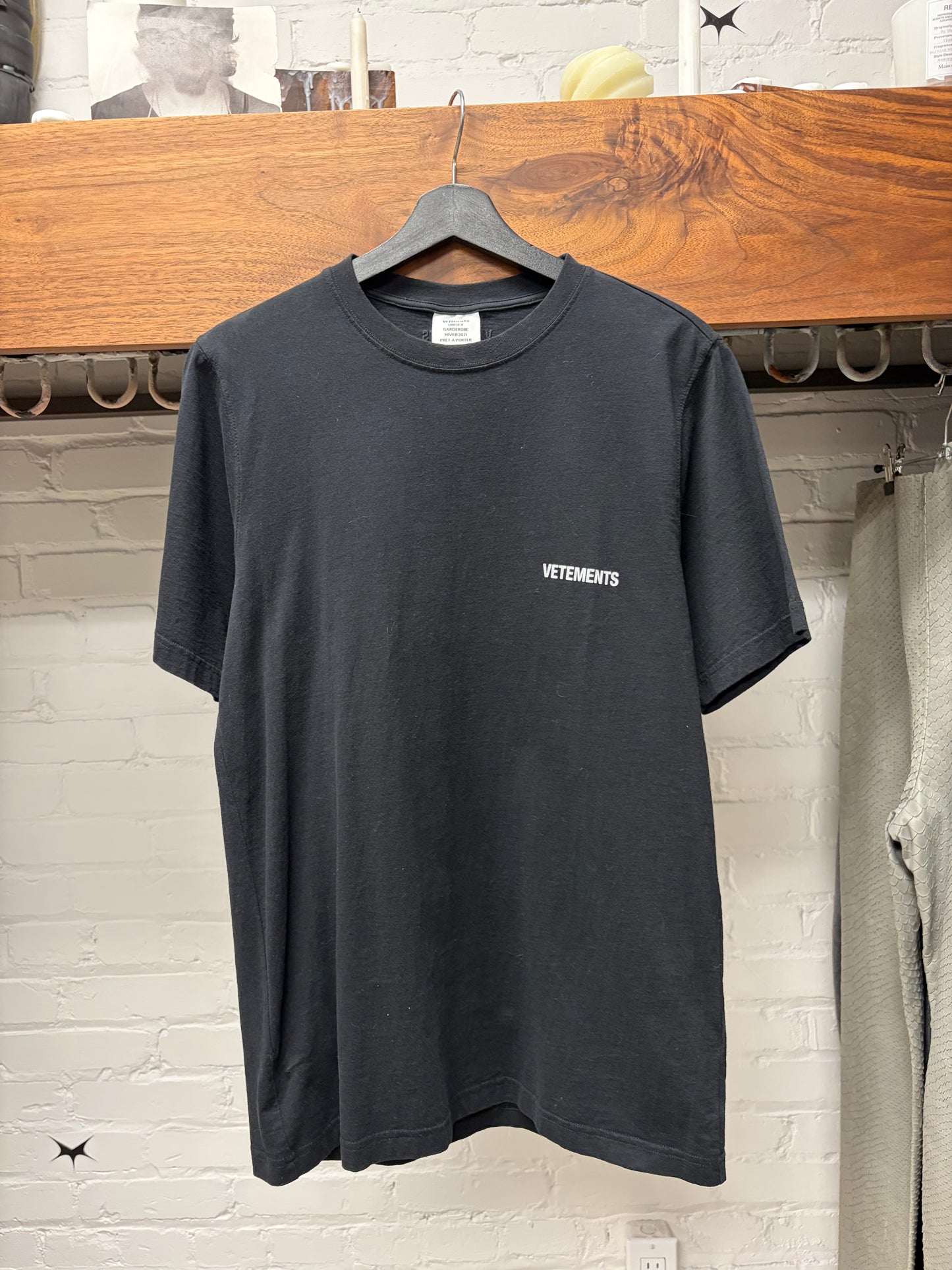 AW2021 Vetements ‘Basic Logo’ Black T-Shirt