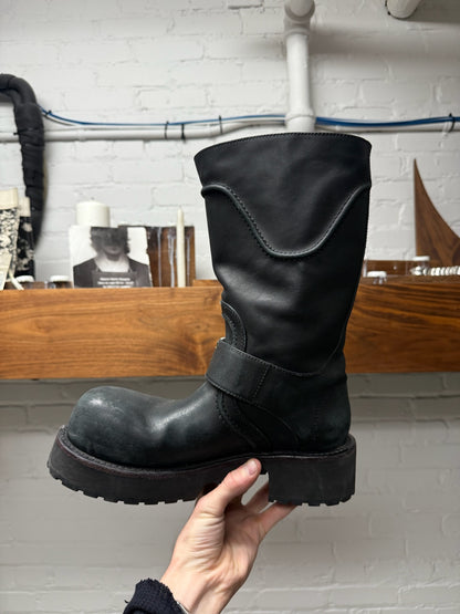 Balenciaga ‘Venom’ Black Calfskin Leather Engineer/Combat Boots