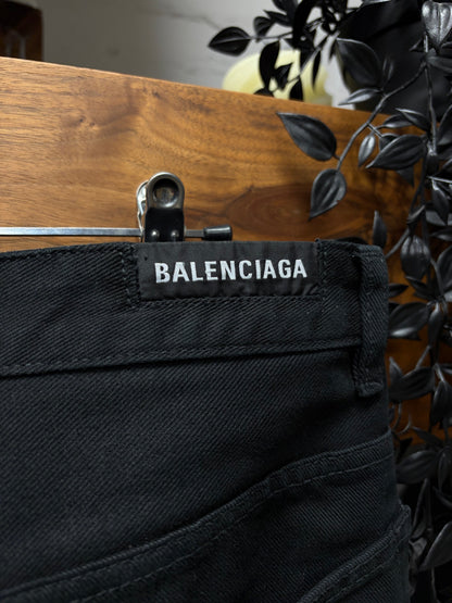 2023 Balenciaga ‘Flared Cut’ Black Bootcut Denim