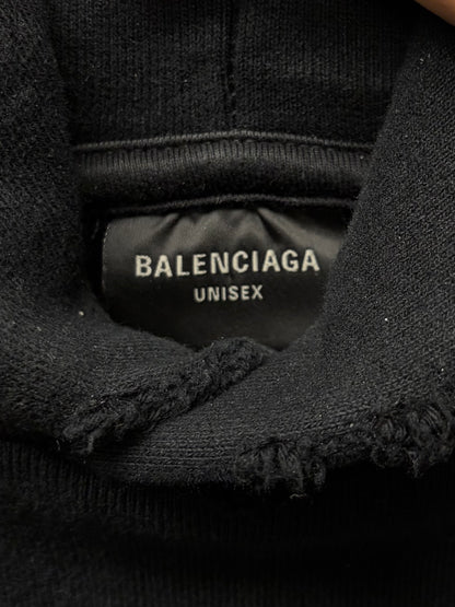 Balenciaga ‘DIY Metal’ Black Heavyweight Terry Cotton Pullover Hoodie