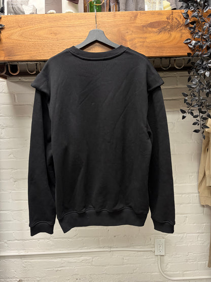 Heliot Emil Black ‘Outline Logo’ Crewneck Sweatshirt
