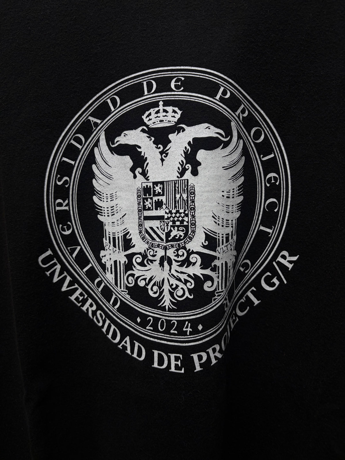 Project G/R ‘University’ Distressed Black Two-Way T-Shirt