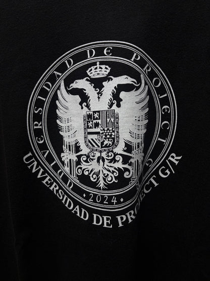 Project G/R ‘University’ Distressed Black Two-Way T-Shirt