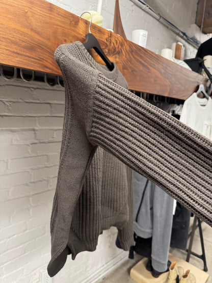 AW2018 Rick Owens ‘Sisyphus’ Ribbed ‘Dark Dust’ Knit Sweater