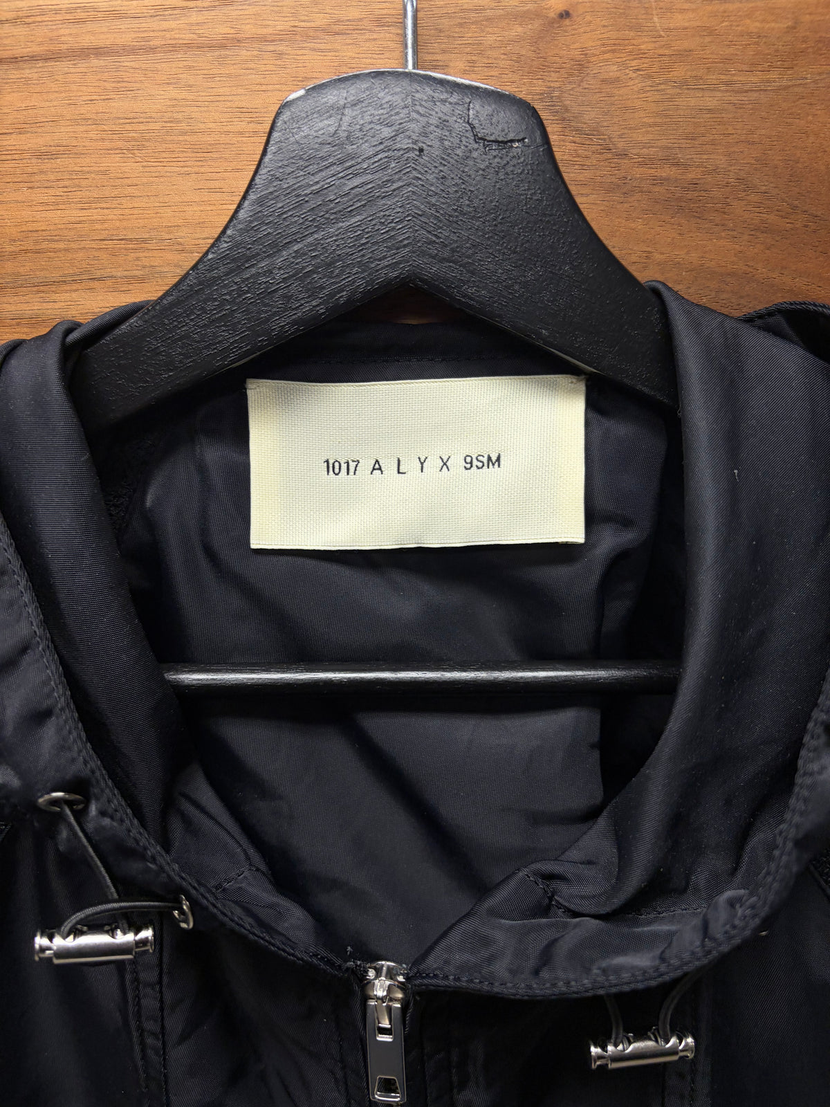 1017 Alyx 9SM ‘Roller Buckle’ Black Nylon Oversized Anorak Coat