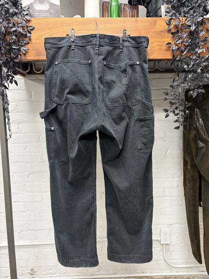 AW2025 Enfants Riches Déprimés ‘Double Knee’ Distressed Black Carpenter Pants