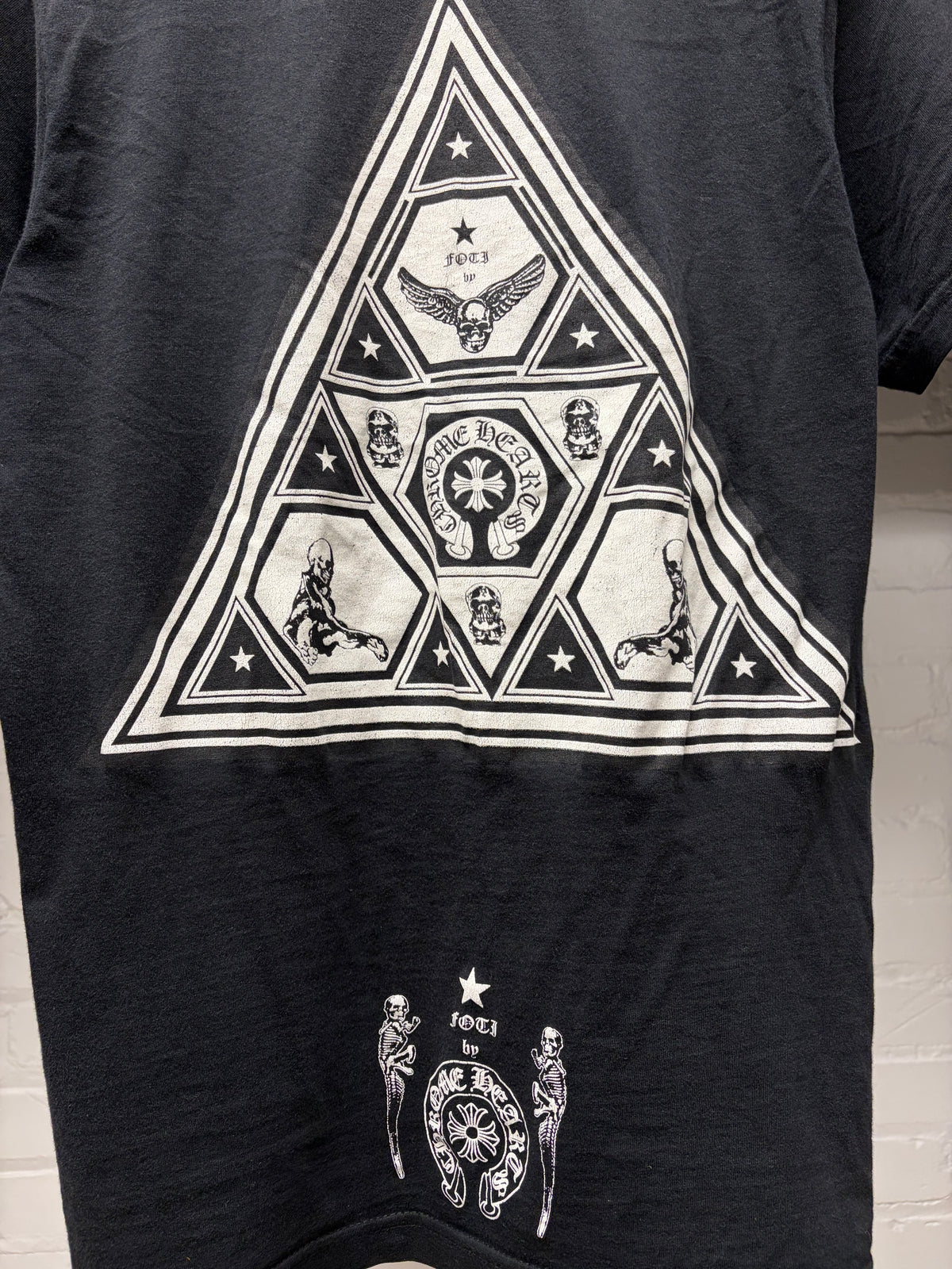 Vintage Chrome Hearts Foti ‘Pyramid’ Black Graphic T-Shirt