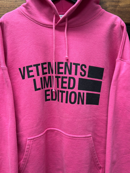 Vetements ‘Limited Edition’ Pink/Black Logo Hoodie