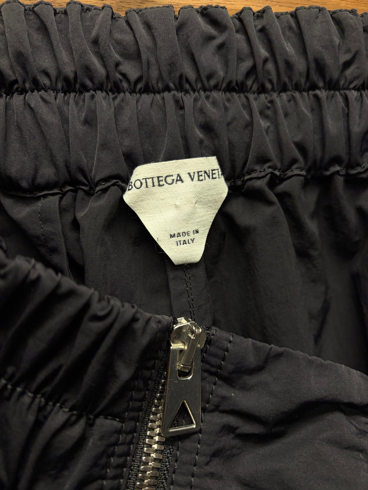 Bottega Veneta ‘Exposed Zip’ Black Nylon Track Pants