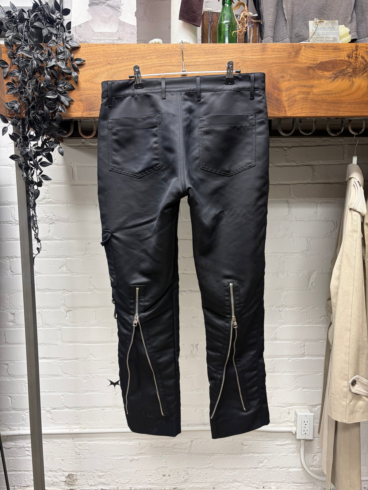 Alexander McQueen Black Satin Finished ‘Punk’ Pants