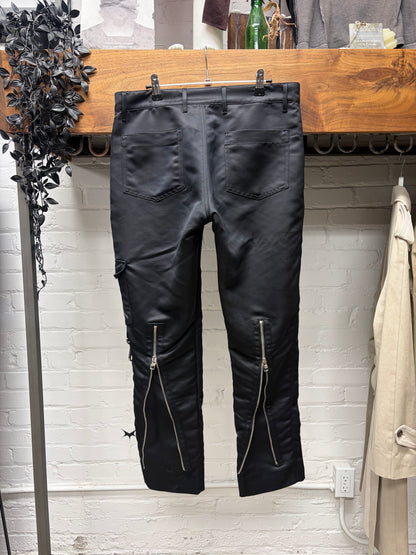 Alexander McQueen Black Satin Finished ‘Punk’ Pants