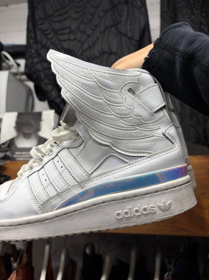 Jeremy Scott x Adidas ‘Wings 4.0’ Opal White ‘Forum’ High Top Sneakers