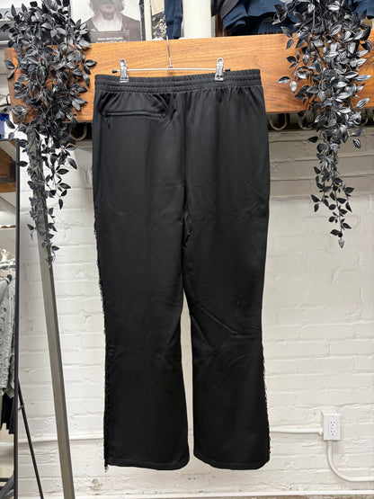 Needles Fringe Side Seam Flared Leg Black Track Pants