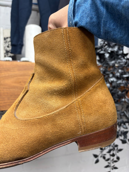 Celine by Hedi Slimane ‘Jacno’ Brown Suede Pointed Toe Boots
