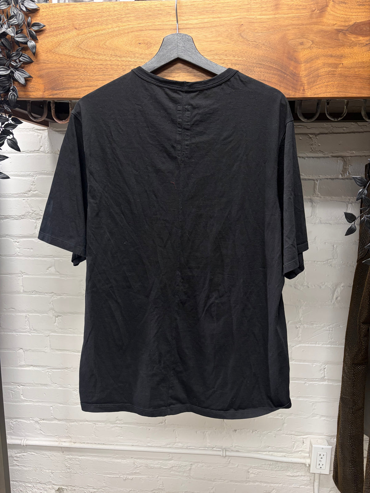 Rick Owens Black Cotton ‘Level’ Short Sleeve T-Shirt