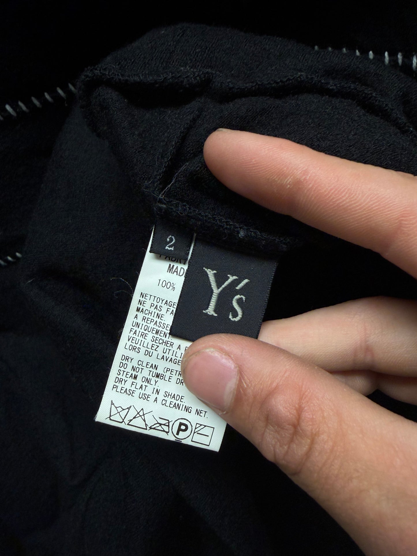 Yohji Yamamoto Y’s Contrast Stitch Black/White Wool Knit Sweater