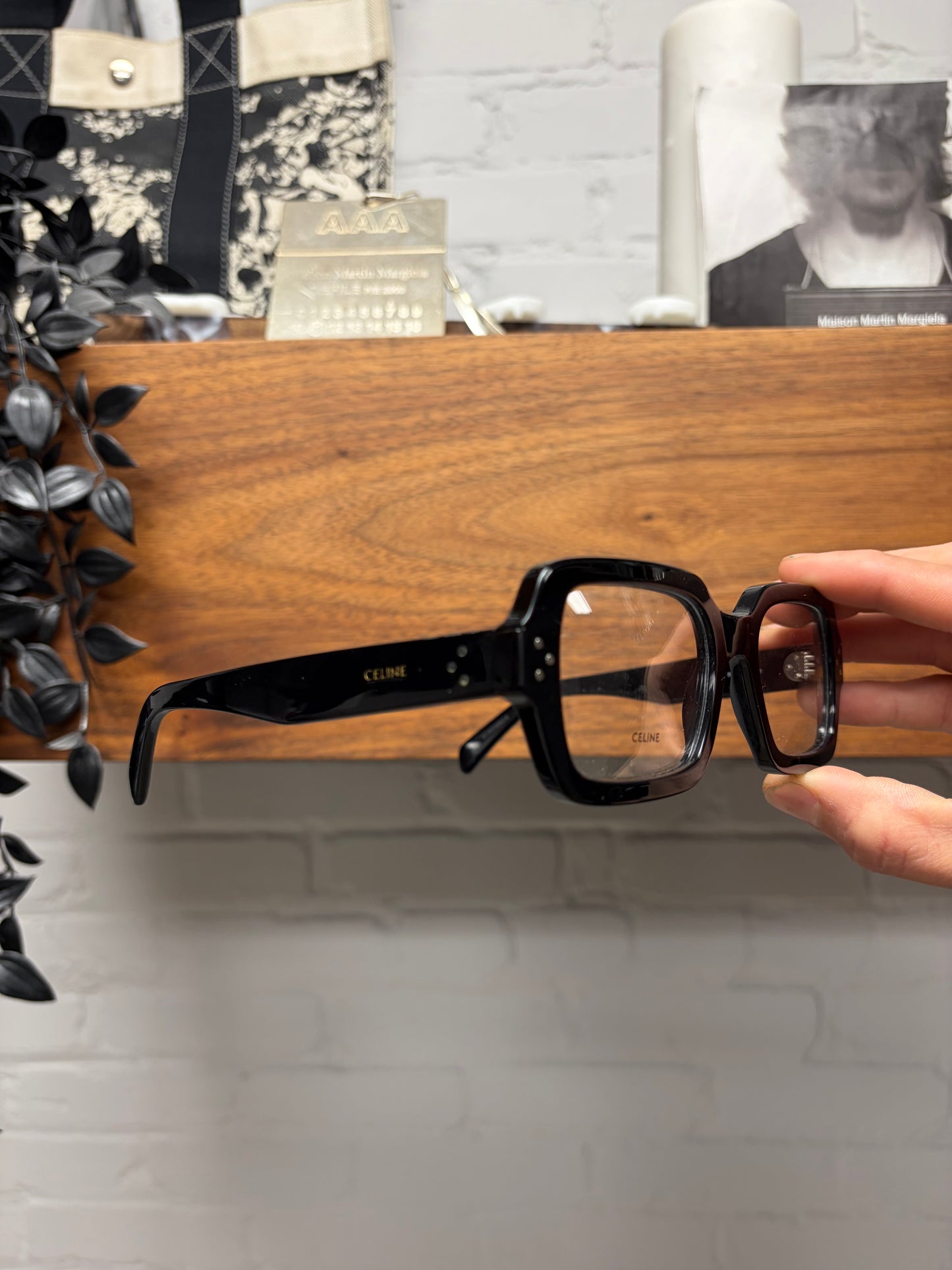 Celine ‘CL501471’ Boxy Rectangular Shape Black Optical Glasses