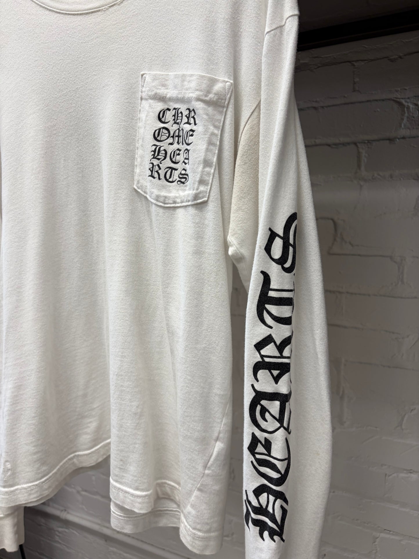 Chrome Hearts White ‘Script Logo’ Long Sleeve Shirt