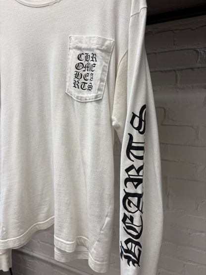 Chrome Hearts White ‘Script Logo’ Long Sleeve Shirt