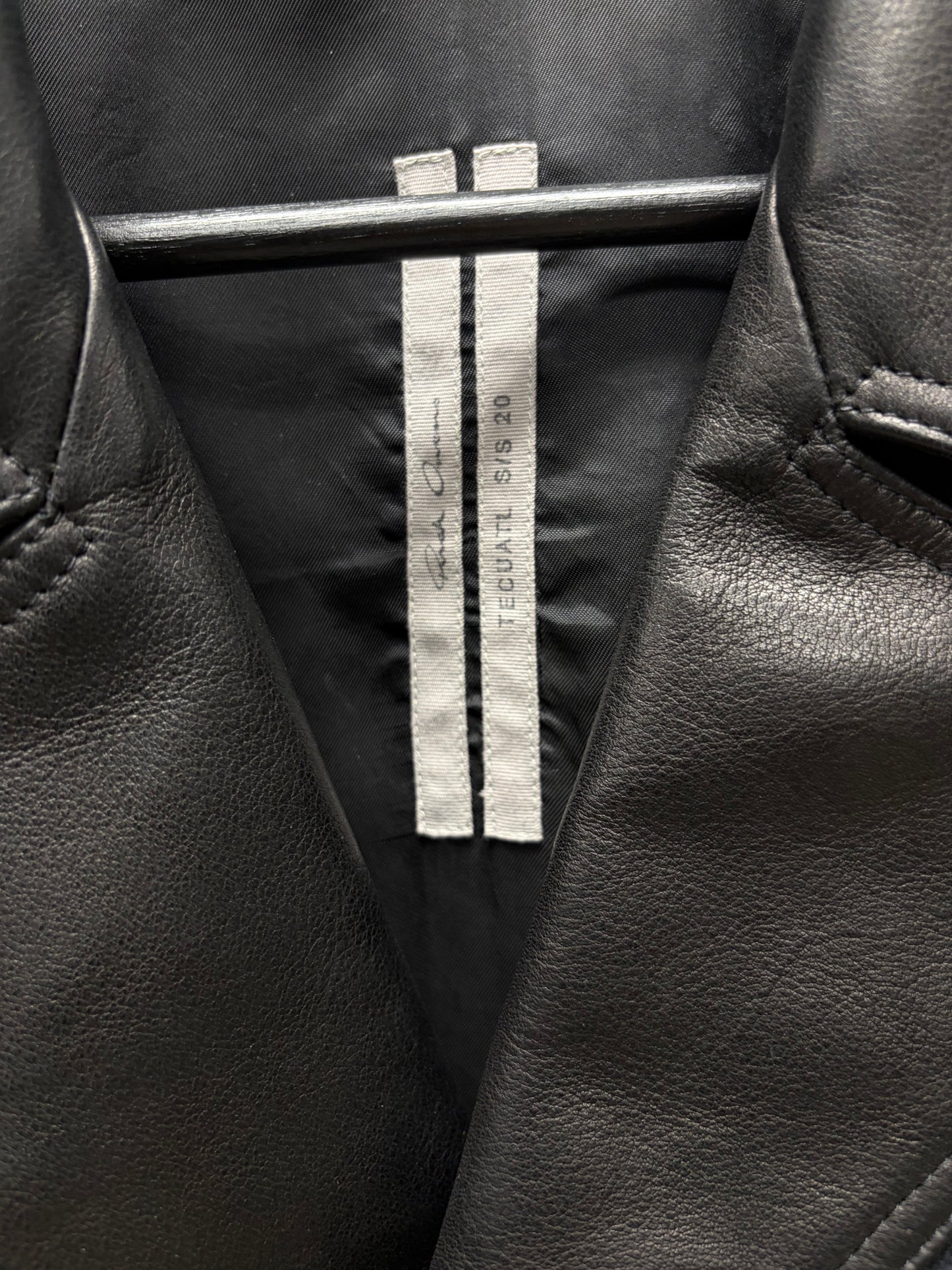 SS2020 Rick Owens ‘Tecuatl’ Dracubiker Black Calfskin Leather Perfecto Jacket