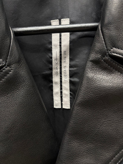 SS2020 Rick Owens ‘Tecuatl’ Dracubiker Black Calfskin Leather Perfecto Jacket