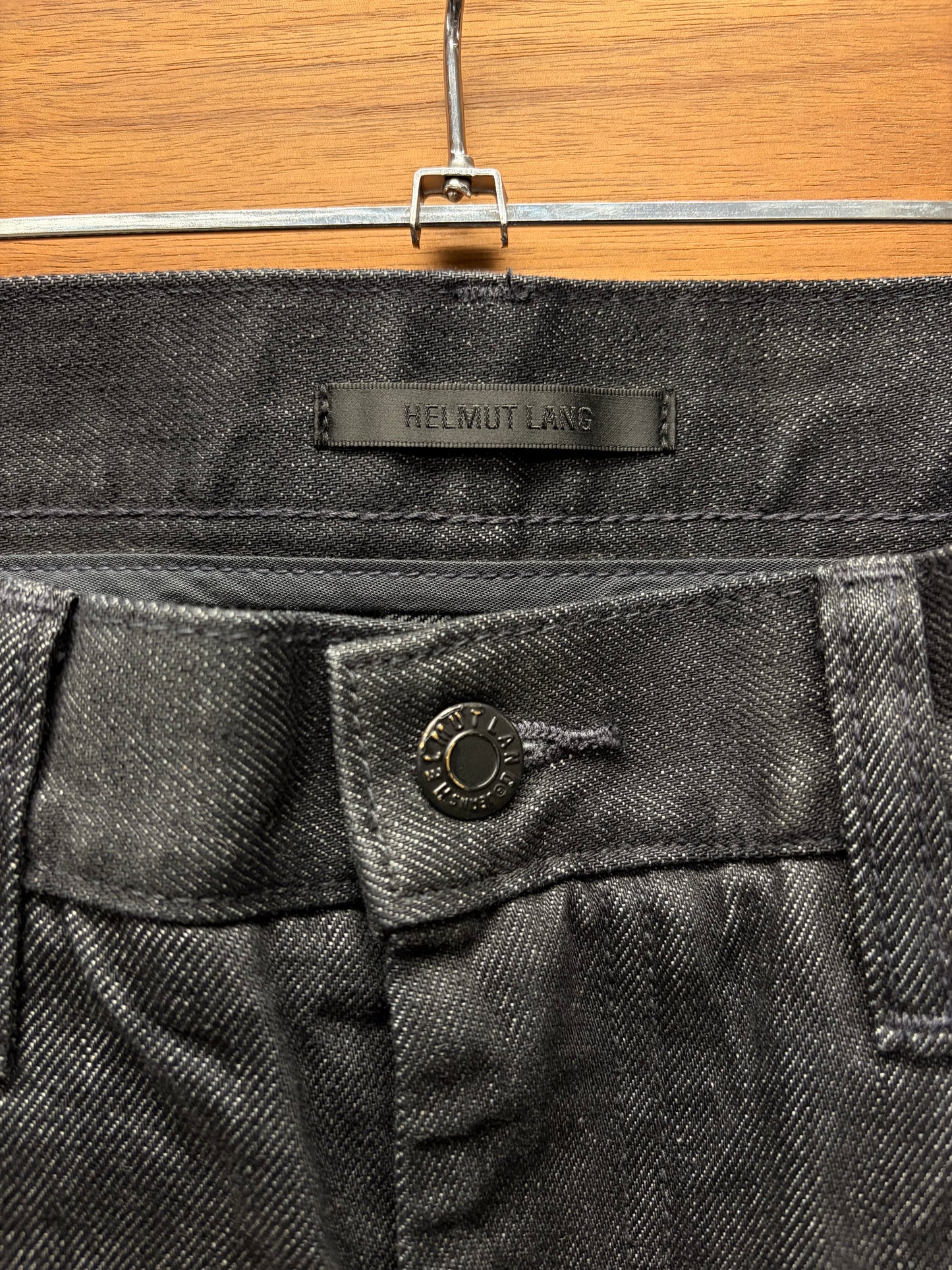 Helmut Lang x Uniqlo Raw Black Bootcut Denim