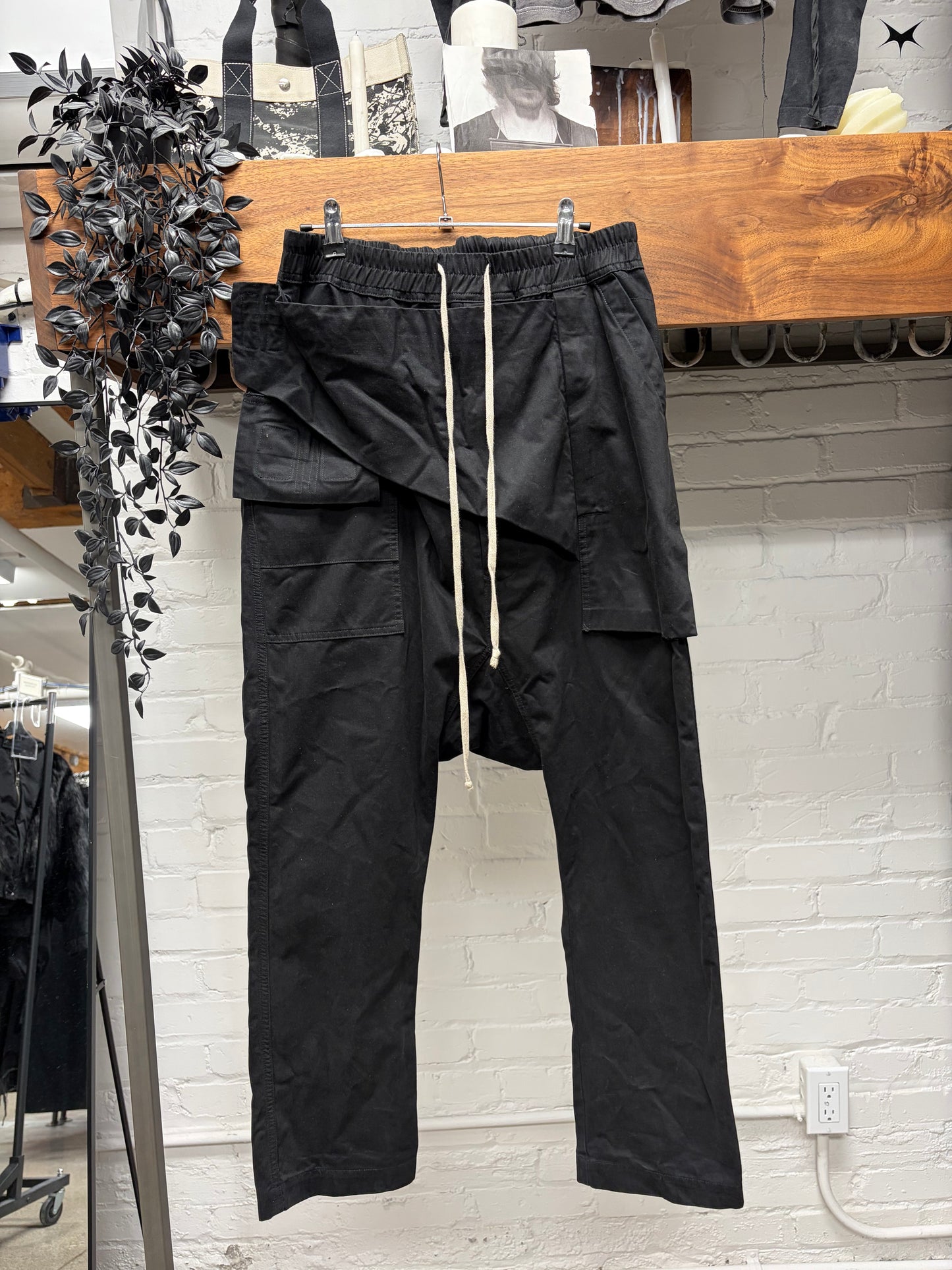 Rick Owens ‘Memphis’ Black Pod Drop Crotch Pants