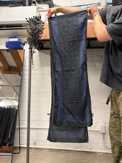 SS2005 Dior Homme by Hedi Slimane ‘Beck’ Black/Blue Paisley Full Length Scarf