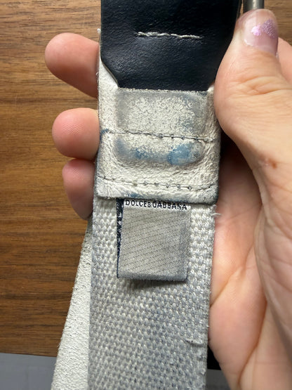 Dolce & Gabbana Canvas/Leather ‘D&G Spell Out’ Logo Belt