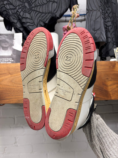 Maison Margiela ‘DDSTK’ White/Red Leather High Top Sneakers