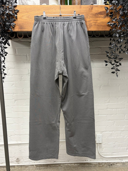 2022 Balenciaga Distressed Grey ‘Campaign Logo’ Wide Leg Sweatpants