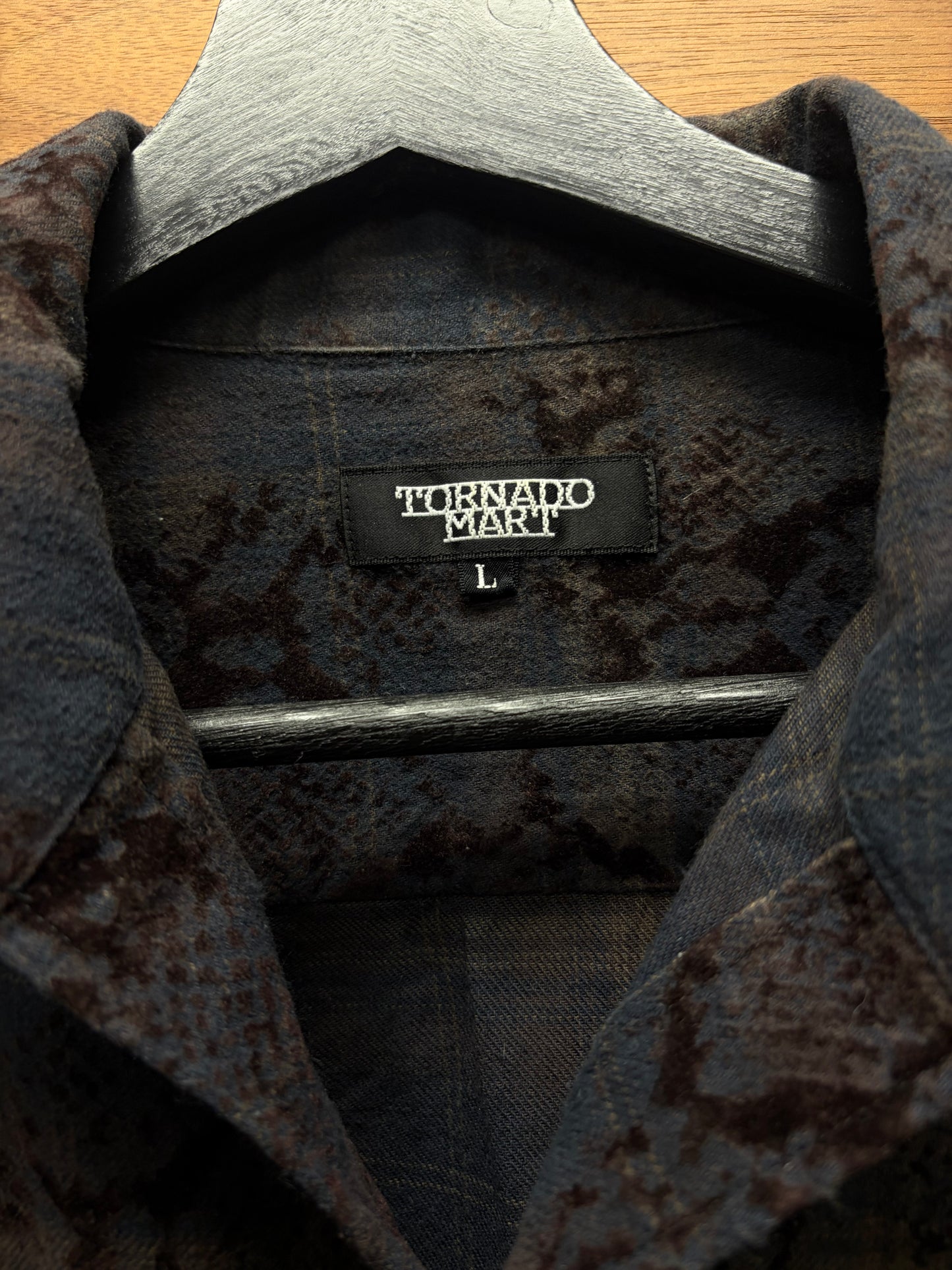 Tornado Mart Dark Purple Snakeskin Print Button Up Shirt