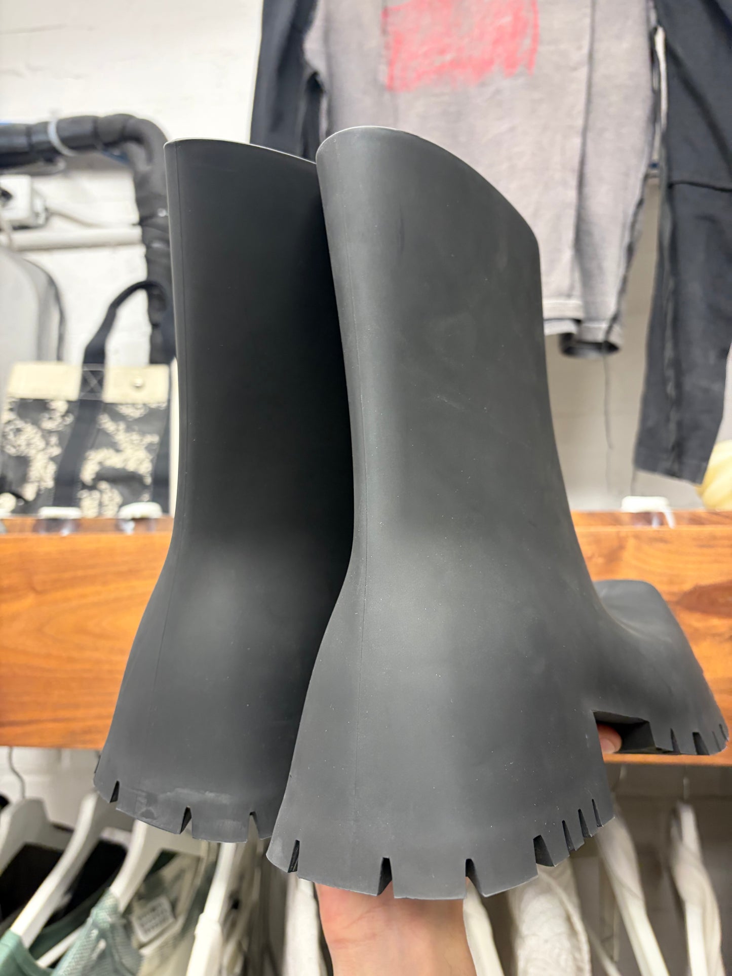 Balenciaga ‘Trooper’ Black Square Toe Combat Boots