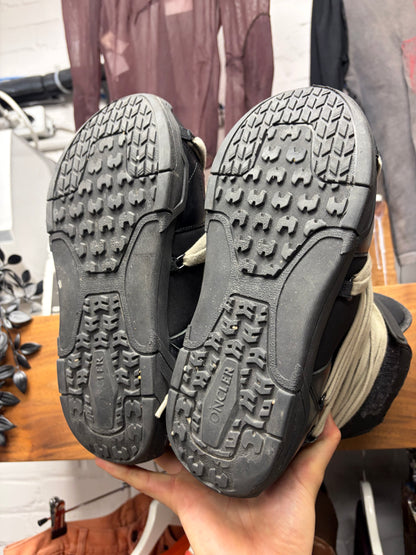 Rick Owens x Moncler ‘Amber’ Black Leather Multi-lace Snow Boots