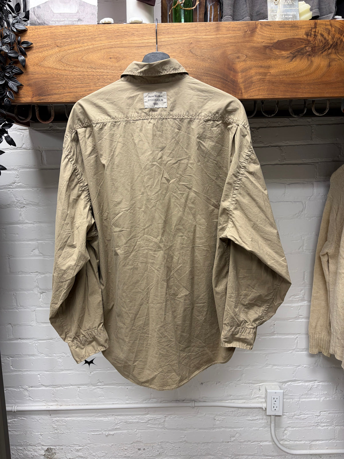 Acne Studios Taupe Cotton ‘Flap Pocket’ Cargo Button Up Shirt