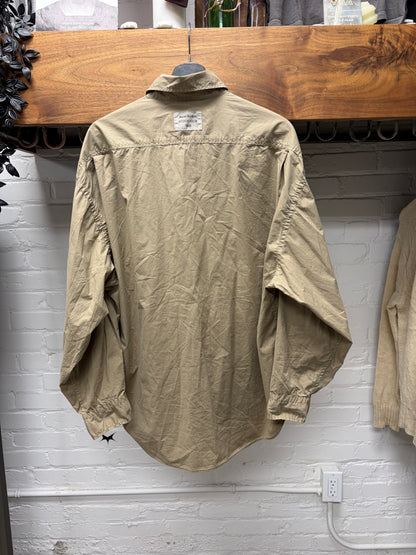 Acne Studios Taupe Cotton ‘Flap Pocket’ Cargo Button Up Shirt
