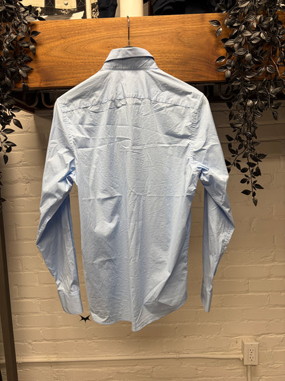 Roberto Cavalli Baby Blue Embroidered Logo Button Up Shirt