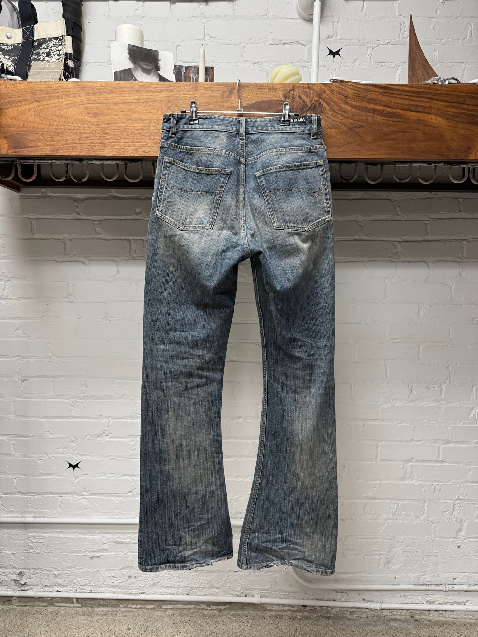 2023 Balenciaga 'Lost Tapes' Flared Dirt Wash Blue Denim – 20 Maud