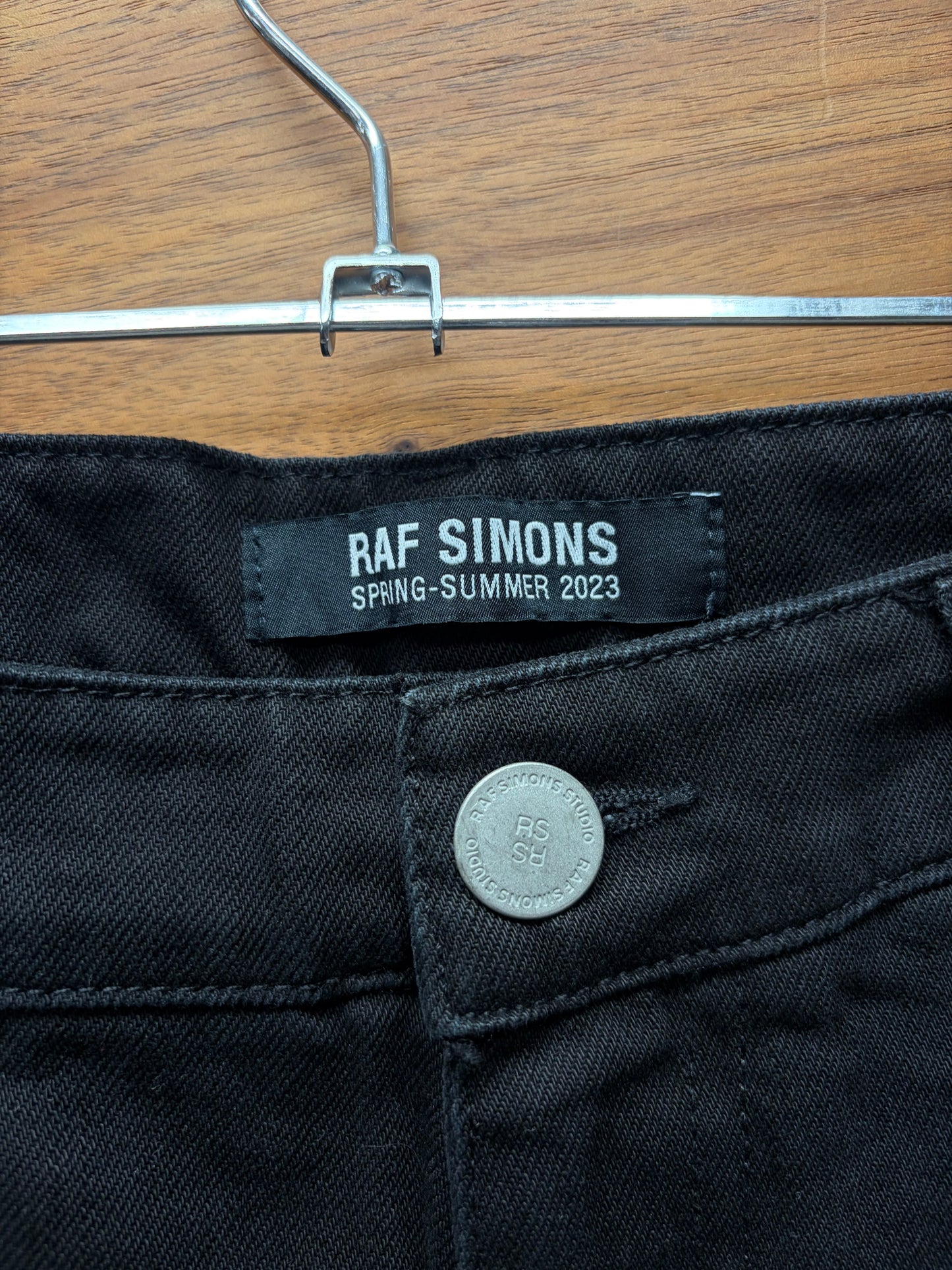 SS2023 Raf Simons Double Layered ‘Zombie’ Reconstructed Black Skinny Jeans