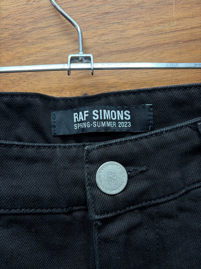 SS2023 Raf Simons Double Layered ‘Zombie’ Reconstructed Black Skinny Jeans