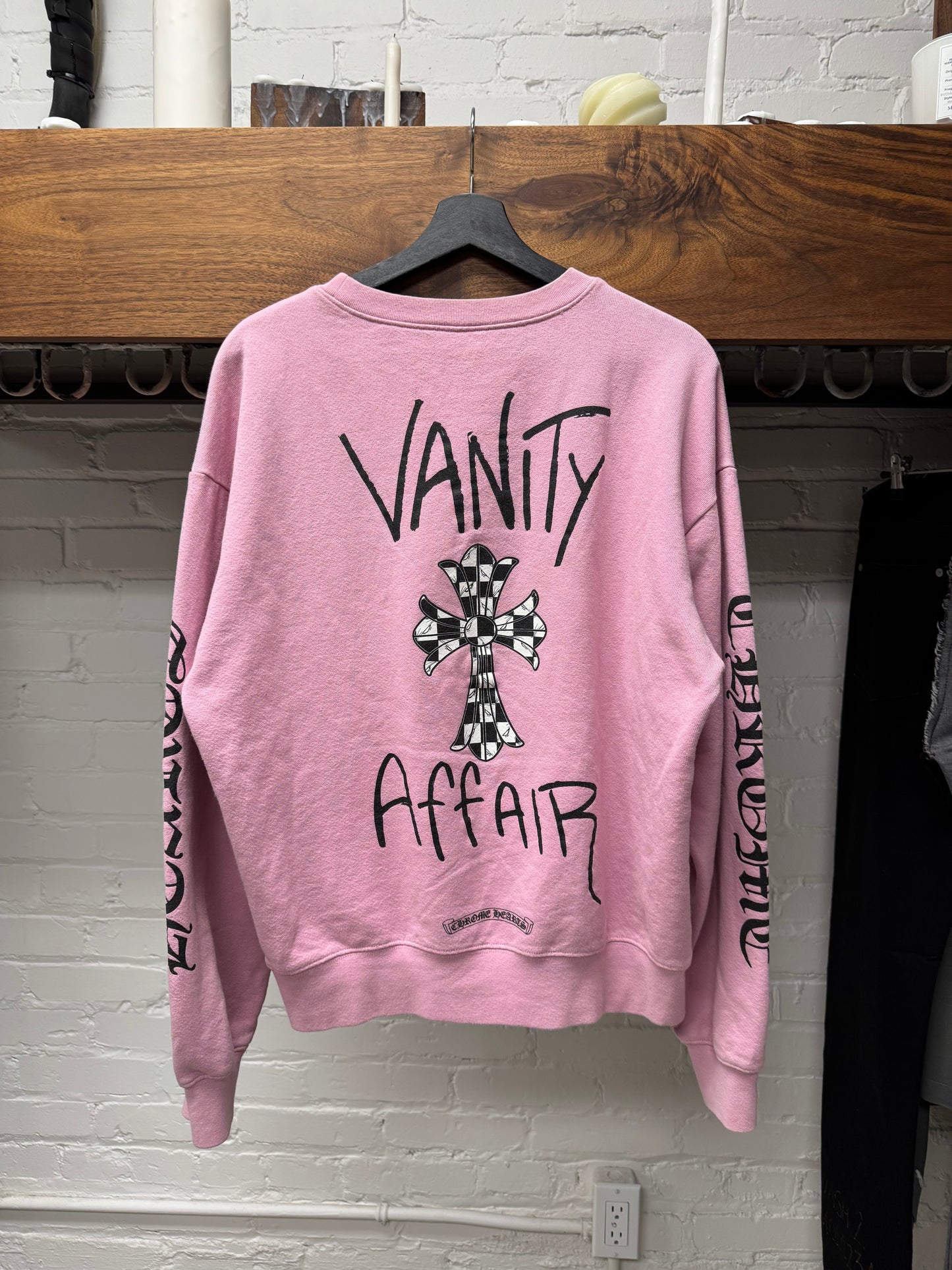 Chrome Hearts ‘Vantity Affair’ Pink Checkered Cross Sweatshirt