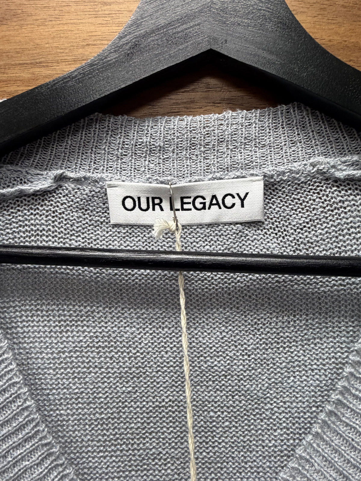 Our Legacy ‘Rue V-Neck’ Slate Grey Linen/Organic Cotton Sweater