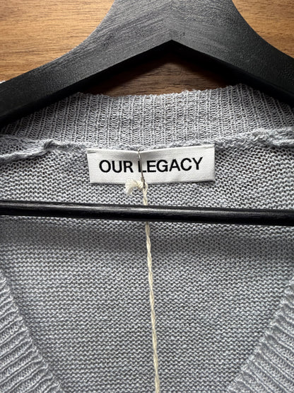 Our Legacy ‘Rue V-Neck’ Slate Grey Linen/Organic Cotton Sweater